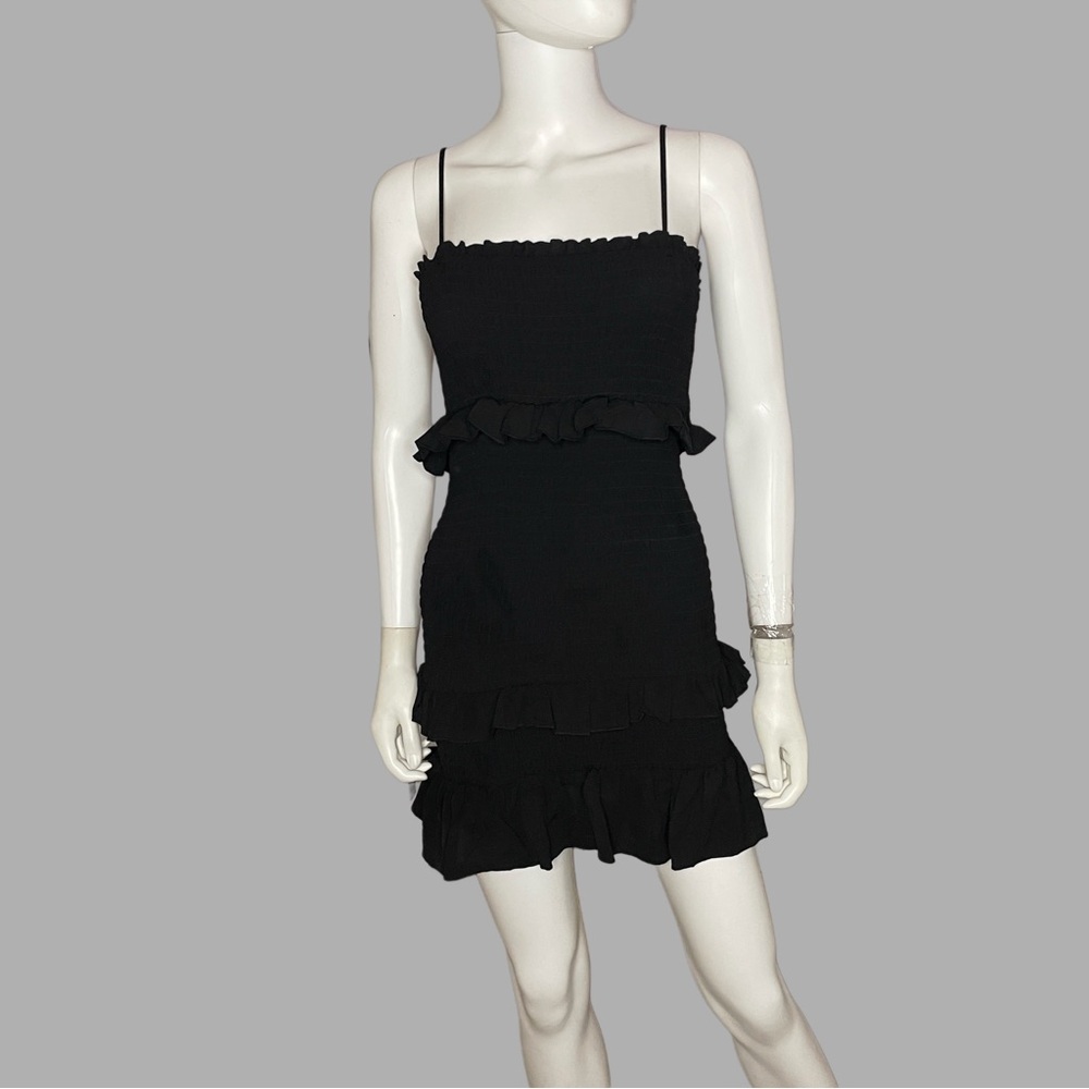 Forever 21 Black‎ Smock Tiered Mini Dress